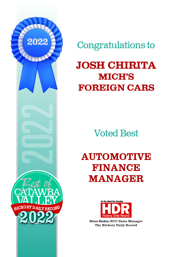 Michs Foreign Cars Award